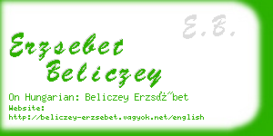 erzsebet beliczey business card